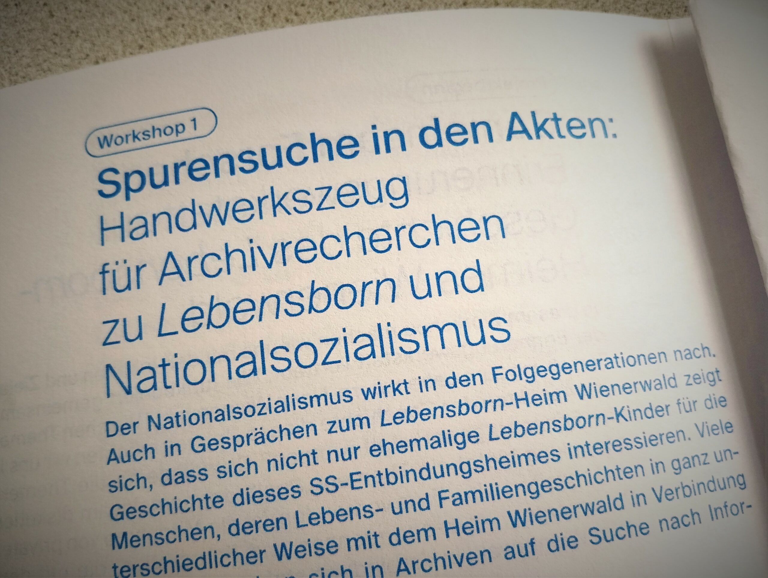 Spurensuche in den Akten: Workshop zu Archivrecherchen über Lebensborn und Nationalsozialismus
